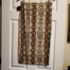Snake skin print pencil skirt